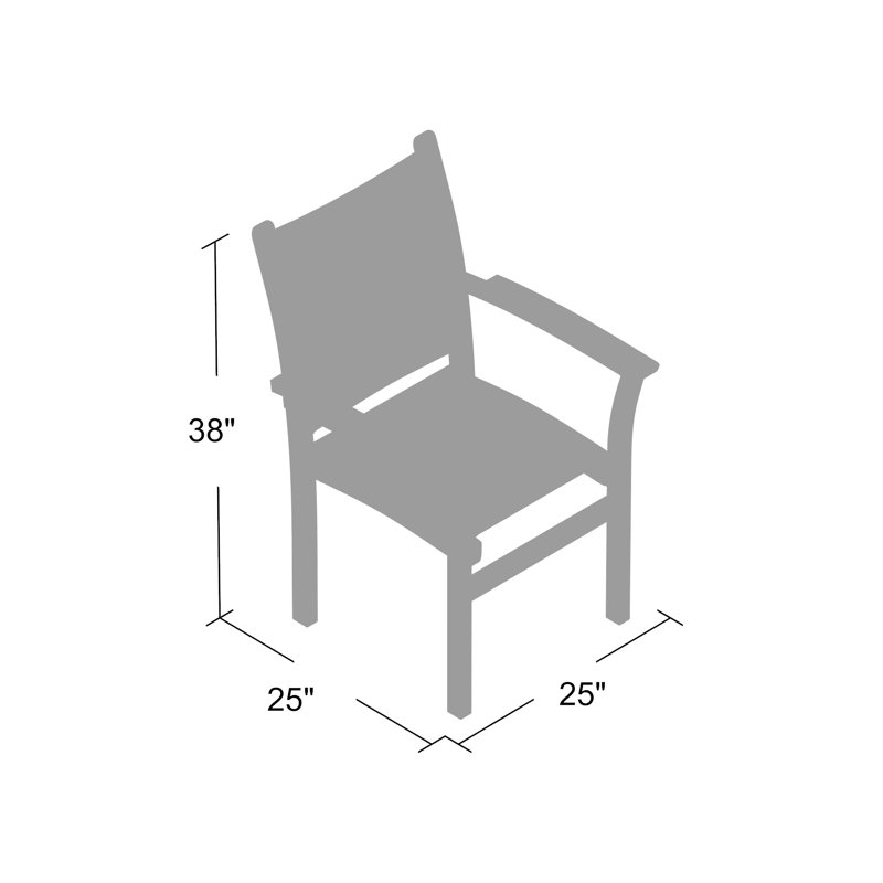 St. Tropez Stacking Teak Patio Dining Chair, Blue