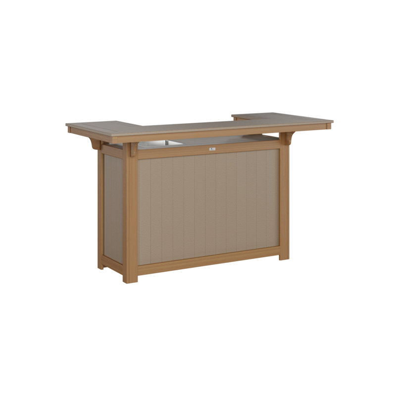 Outdoor Rectangle Bar Table, Weatherwood, Natural Teak
