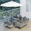 Outsunny 5 Pieces Rattan Garden Furniture Set 6 Seater Wide Seat Dark Grey