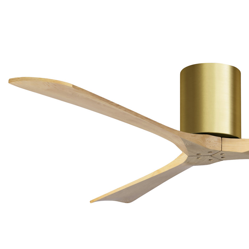 Ventilateur de plafond à 3 pales Olivier, Laiton brossé, Ton érable clair, 60"