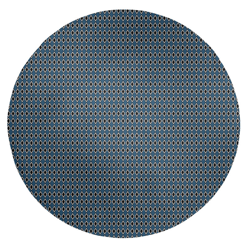 Chenille Geometric Indoor Rug, Round 5'