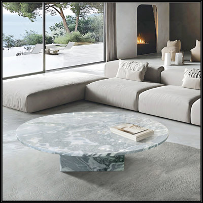 Table basse en marbre bleu-gris naturel