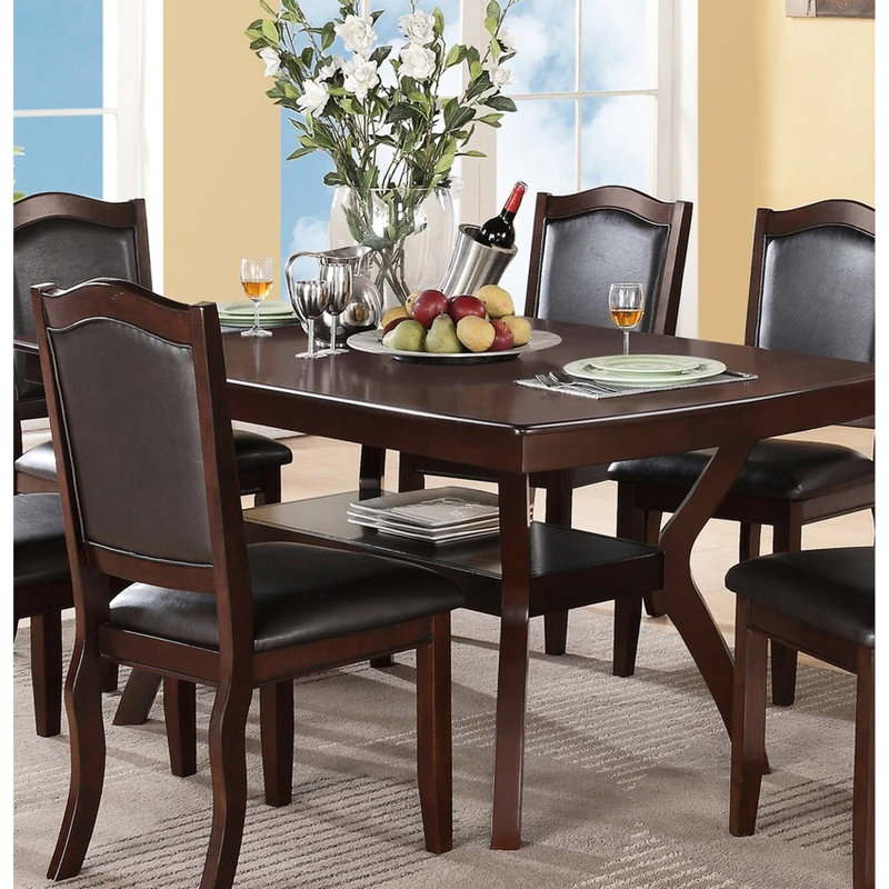 Transitional Shelved Dining Table - -colored Rectangular Home With Shelf For Space