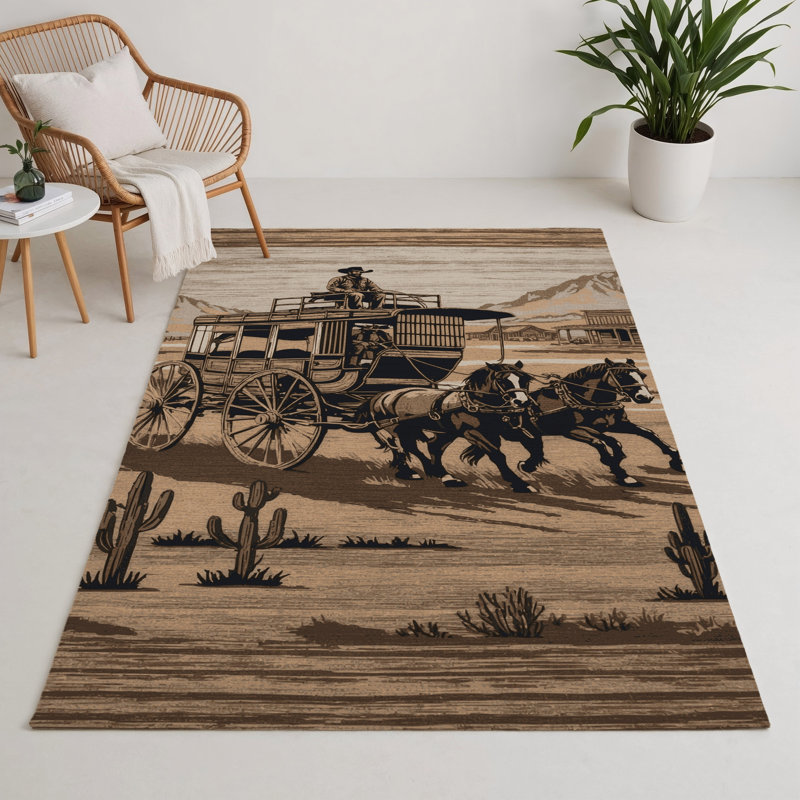 Tapis intérieur et extérieur brun Transport, Rectangulaire 3 pi x 5 pi