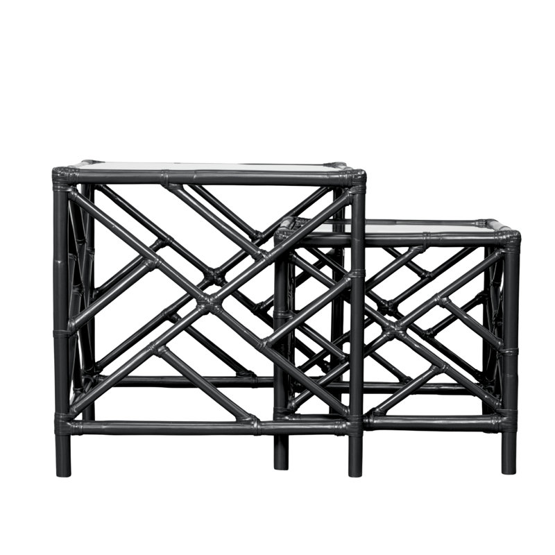 Tables gigognes Chippendale, Noir