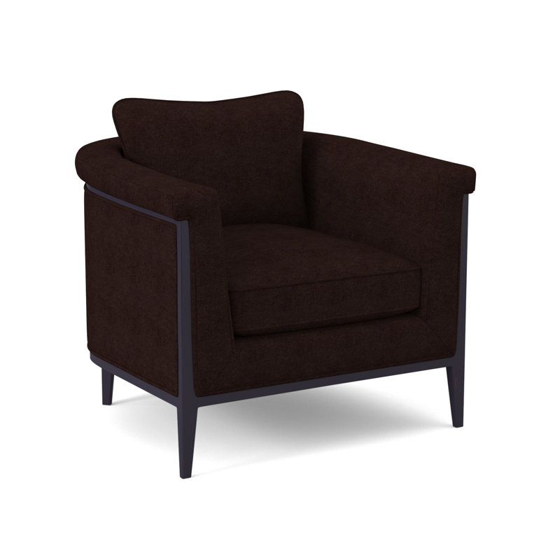 Chalice Upholstered Barrel Chair, Margaret Mahogany, Vintage Ebony