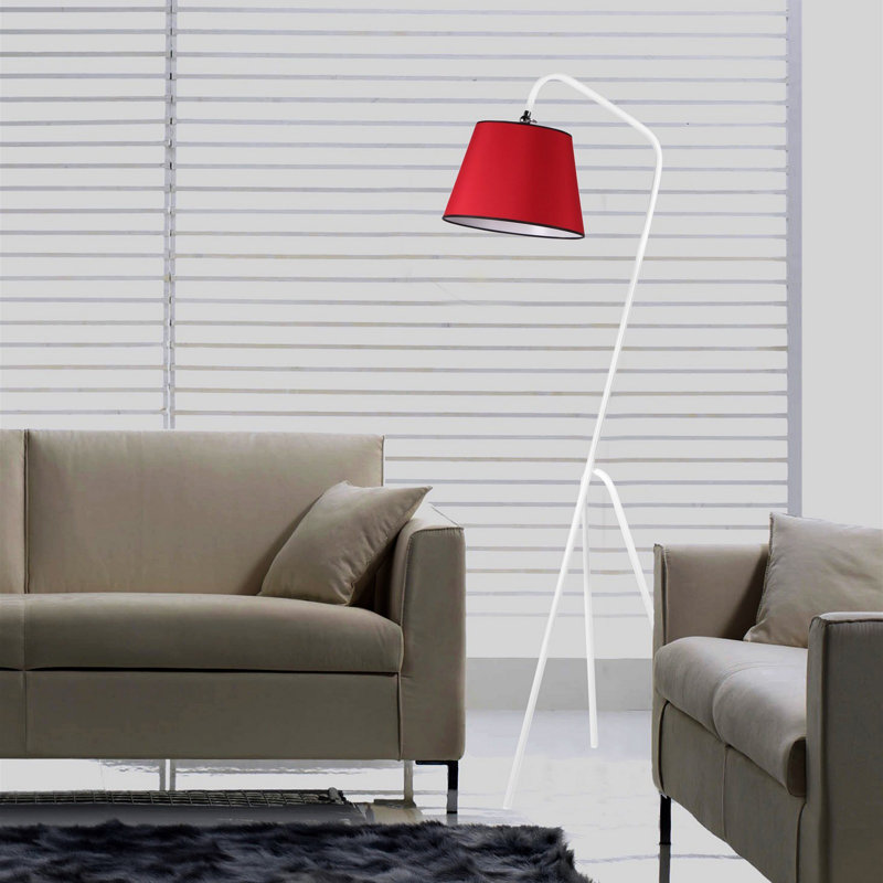 Dreadnaught 165cm Tripod Floor Lamp, Red, White