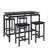 Matte Black Bar Table Set with 4 Stools, Space-Saving Counter Height Dining for Small Kitchens