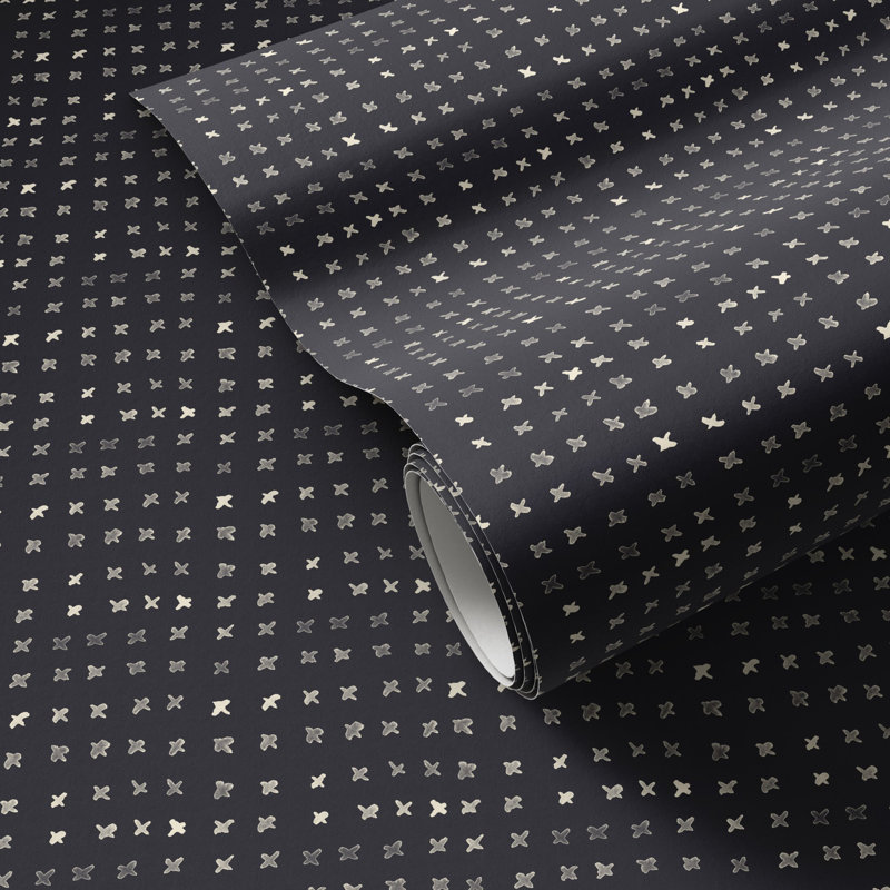 Bisous Abstract Wallpaper Roll by Jess Engle, Black