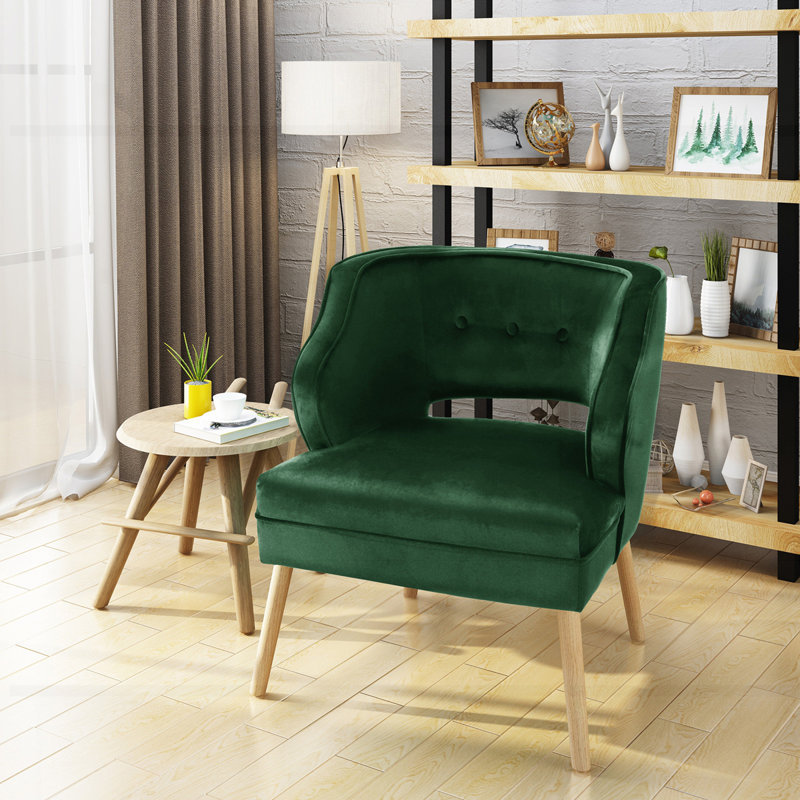 Fauteuil d'appoint Michaela, Velours émeraude