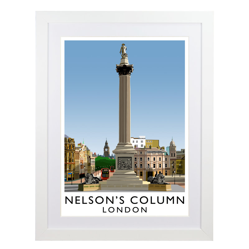 Nelsons Column 2 by Richard O'Neil - Print, White Wood Frame, 43.5 cm H x 33.5 cm W x 2.2 cm D