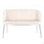 Banc en métal chromé et velours crème