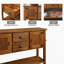 48'' Solid Wood Sideboard Console Table with 2 Drawers and Cabinets and Bottom Shelf, Retro Style Storage Dining Buffet Server Cabinet for Living Room Kitchen Dining Room-1306038642