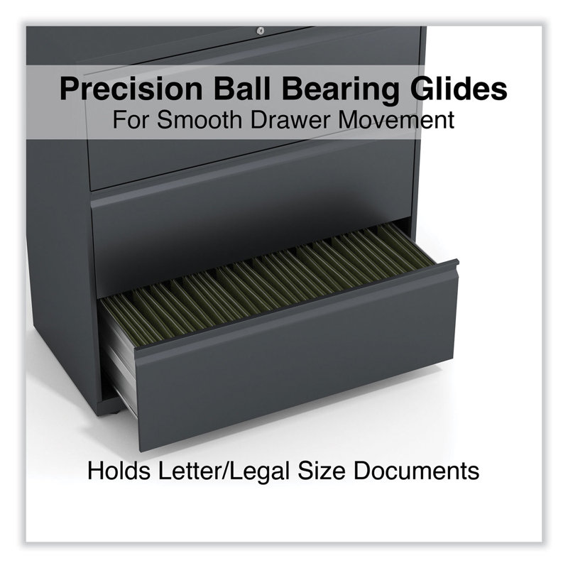 Charcoal Steel 3-Drawer Lockable Lateral File Cabinet