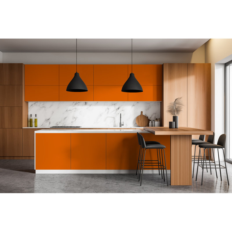 Ormand 100 cm x 50 cm Matte Peel & Stick Wallpaper Roll, Orange