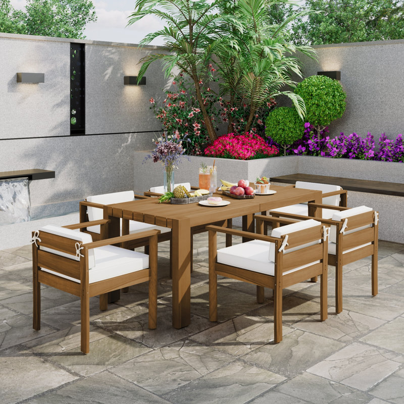 7-Piece Patio Dining Set With 72.8/