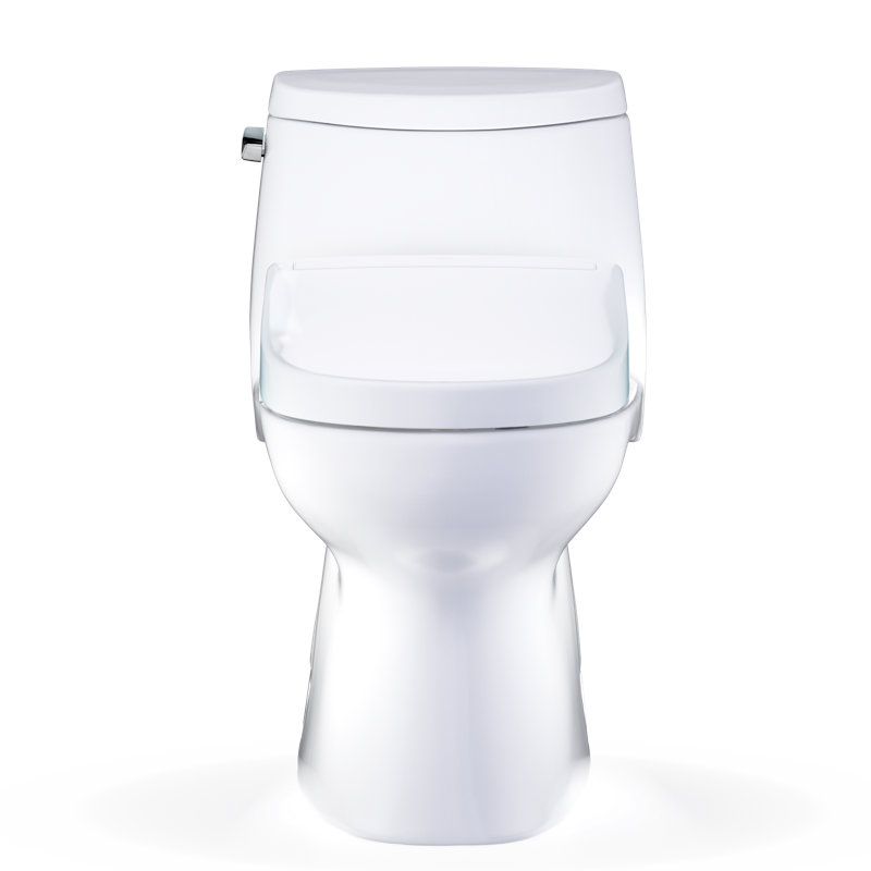 TOTO® WASHLET+® Carlyle® II One-Piece Elongated 1.28 GPF Toilet and WASHLET+® S5 Bidet Seat, Cotton White - MW6143446CEFG#01