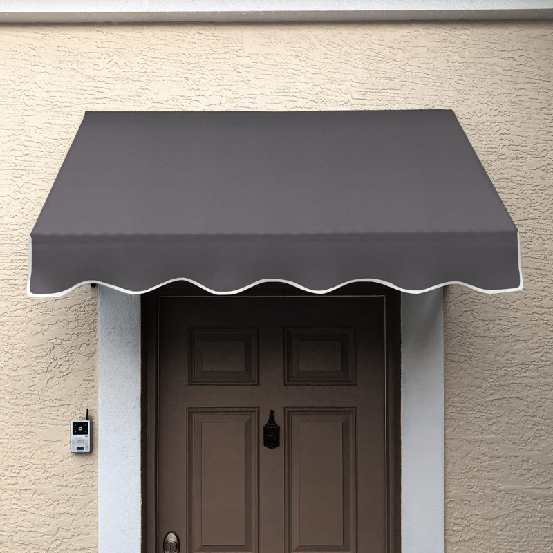 Auvent fixe en tissu acrylique San Francisco Awntech, H 31 po x l 52,5 po x P 24 po, Bronze industriel