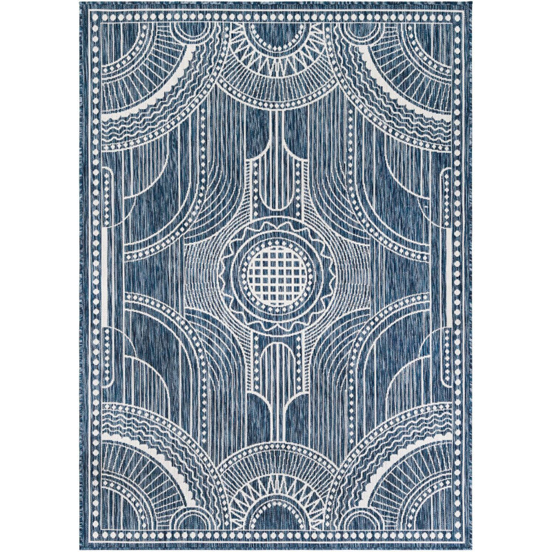 Tapis bleu Aucun, Rectangle 5 pi 1 po x 7 pi 1 po