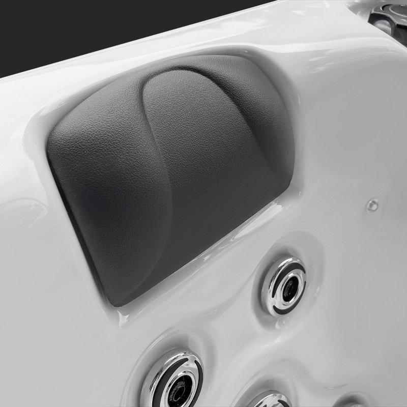 4-Person Grey and White Polyethylene Rectangle Hot Tub with 36 Jets
