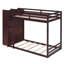 Lit superposé simple avec tiroirs de rangement, étagères et éclairage DEL, unité de rangement réversible, couleur espresso-1014397936