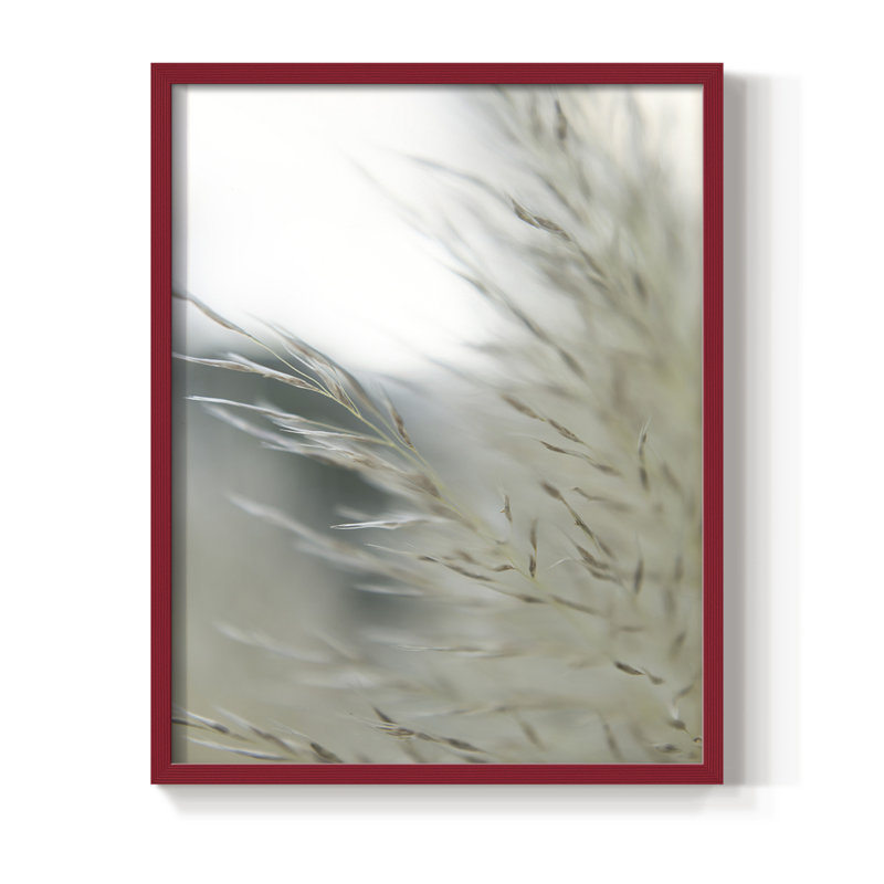«Subtle Graminées II», reproduction encadrée - bois massif, Rouge, H 10 po x l 8 po
