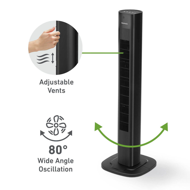 36" SmartConnect Wi-Fi Oscillating Digital Tower Fan, 3 Speeds, Remote Control
