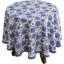Nappe bleue pour tables rondes, lin rétro élégant avec des nappes à motif floral cachemire, housse de table en tissu Farmhouse