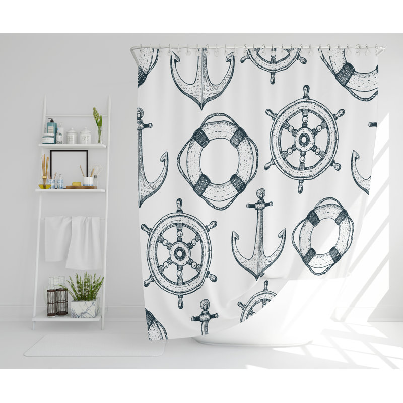 Alisha Polyester Shower Curtain Set, 168cm H x 168cm W