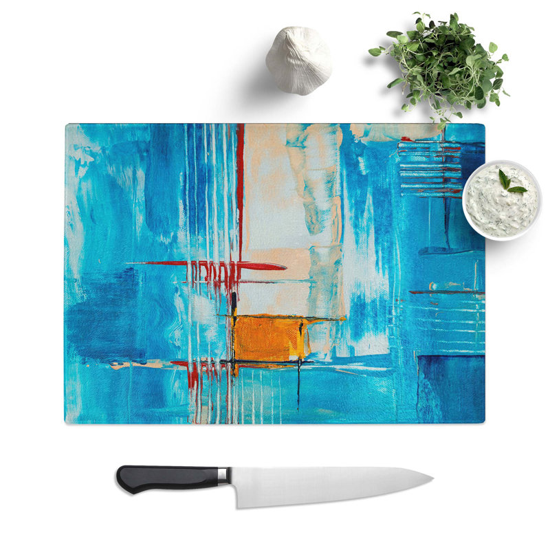 Tempered Glass Art Painting Vol.427 Chopping Board, 28.5 cm W x 20 cm L