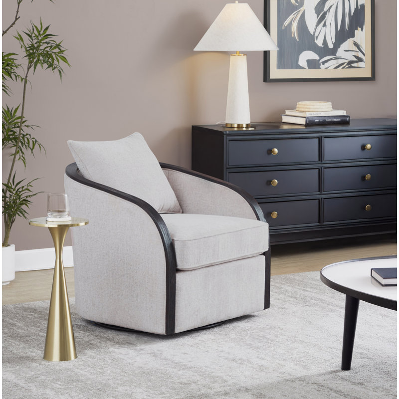 Gracelynn Swivel Accent Chair, Light Brown