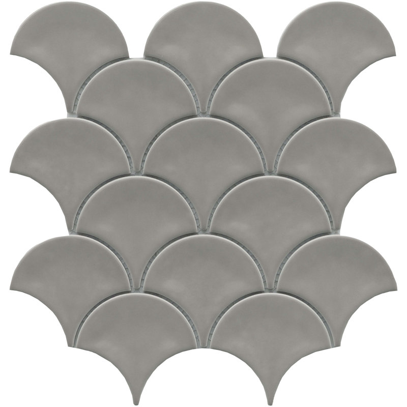 Reward™ Dove 10" x 11" Porcelain Fish Scale Mosaic Tile