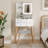 Vanity Desk Set With Square Mirror And Light, Small Vanity Table With Drawers
