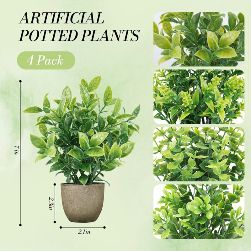 Fake Plants Greenery Set 4 Pack