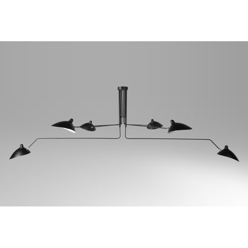 Lustre encastré noir à 6 lumières Laeticia Modern