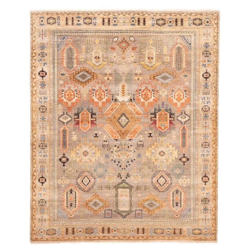 Tapis taupe Jules Serapi 8 pi 1 po x 9 pi 10 po