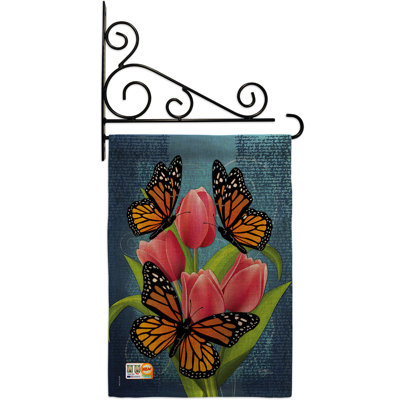 Papillons 2 côtés en polyester 19 x 13 po monarch drapeau de jardin