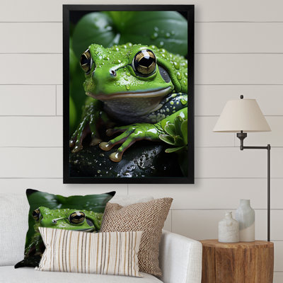 Green Frog Portrait, reproduction d'art sur toile
