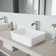 Marigold 18" L x 14" W x 5" H Rectangular White Matte Stone™ Vessel Bathroom Sink with 11" H Faucet