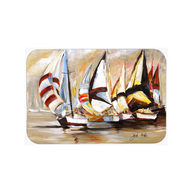Caroline's Treasures Boat Binge Sailboats Glass Cutting Board