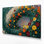 «Botanical Nasturtiums», art mural sur toile bleue