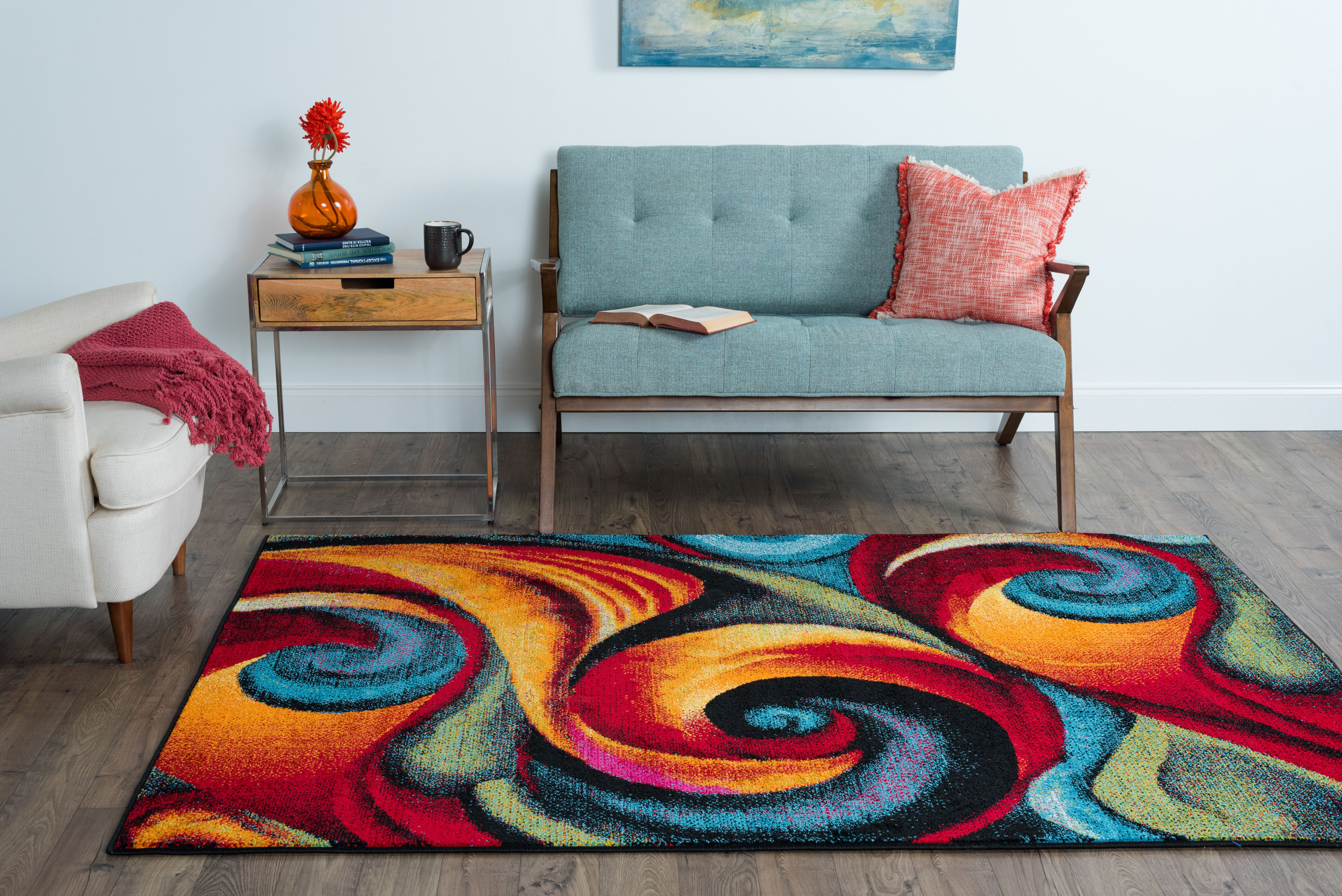 Latitude Run® Weisman Abstract Red/Blue Area Rug & Reviews | Wayfair