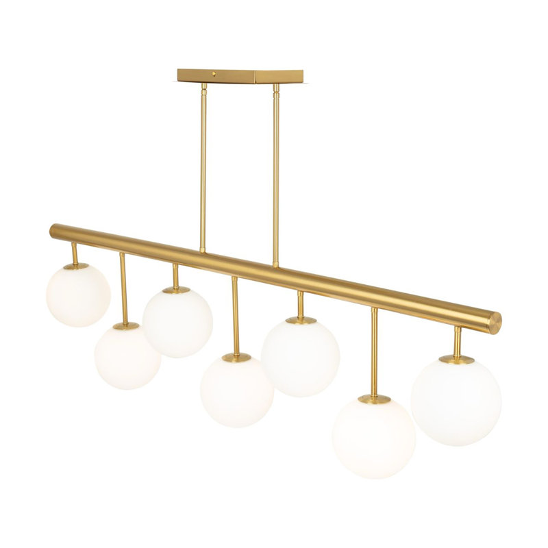 Aurelia 7 - Light Dimmable Chandelier, Brass, White
