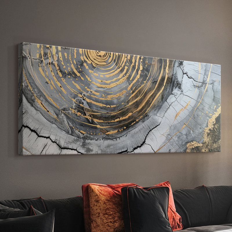 Abstrait, série CCxxxix, toile tendue avec châssis, prête à être accrochée, H 12 po x l 30 po