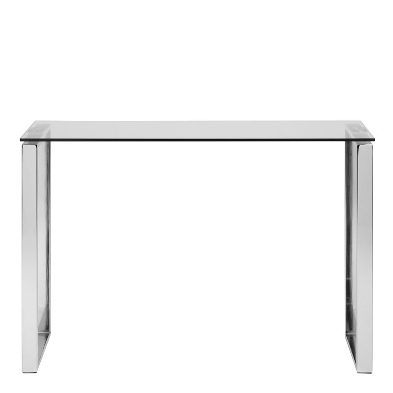 Daniya 110cm Glass Top Console Table, White