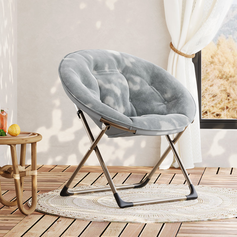 Upholstered Accent Chair, Gold, Light Grey