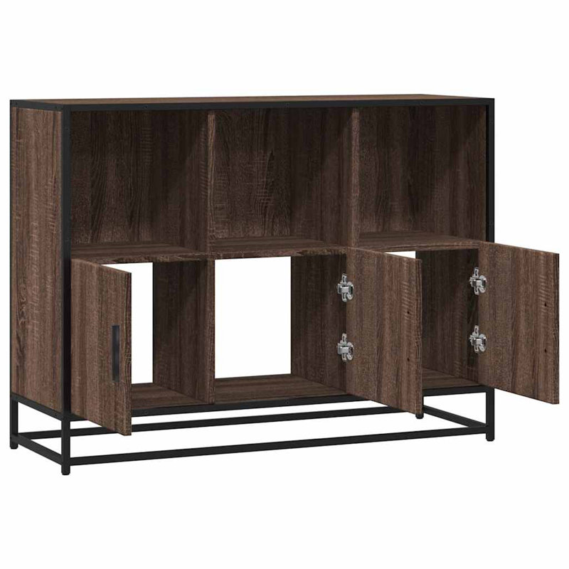Sideboard 100X35x76 Cm Engineered Wood, Brown Oak