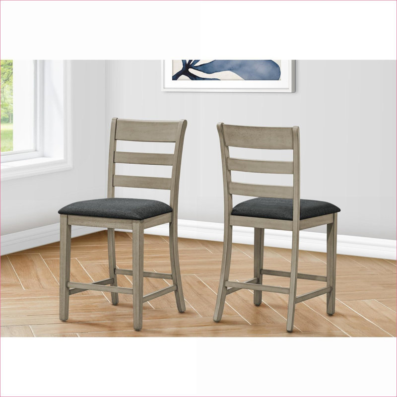 Ensemble de 2 chaises rembourrées à hauteur de comptoir, chaises de style transitionnel de 44 pouces pour salle à manger de cuisine, pour adultes