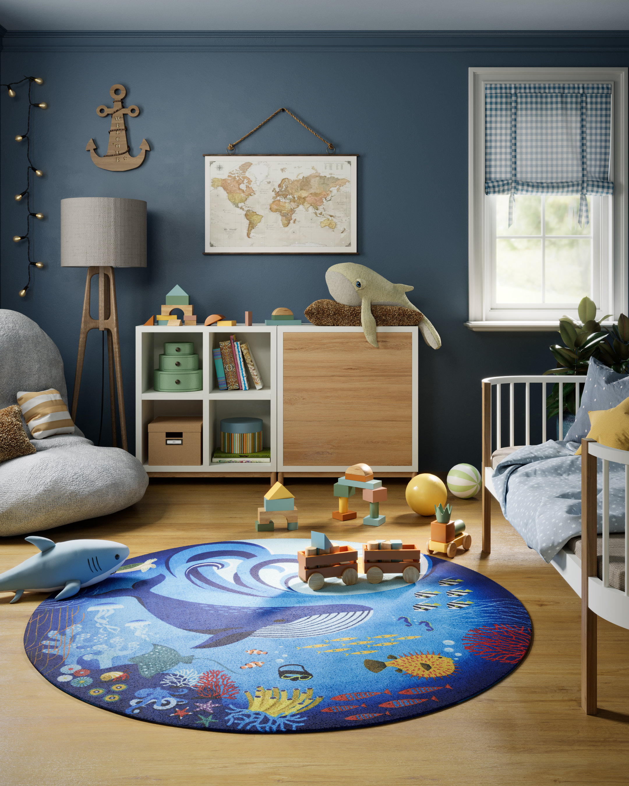 Pvc Kid Rug PlayGround rugs by Momeni Momeni Playground Ocean Blue Kid Rug Round ...