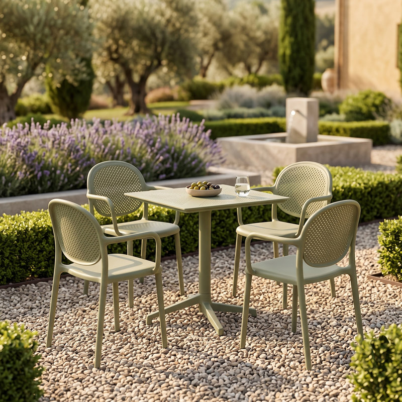 Plastic Patio Dining Set Table,, Green